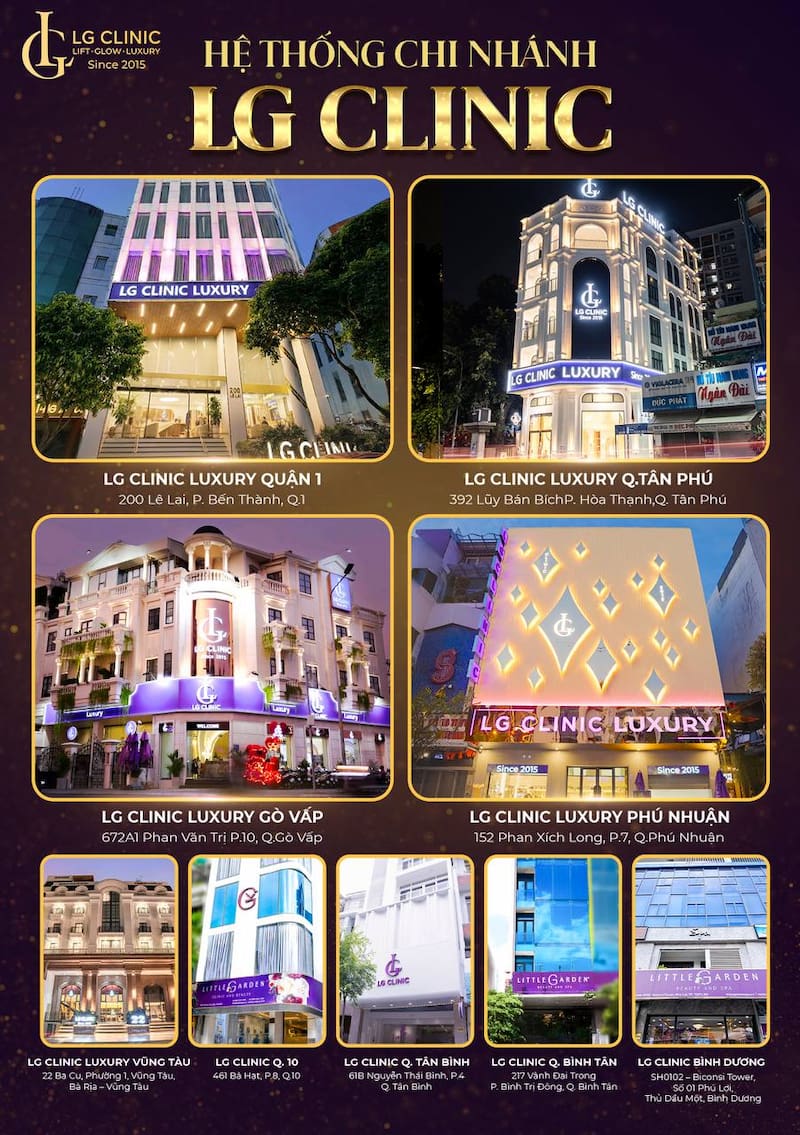 hệ thống chi nhánh lg clinic